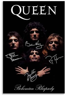 Hotoice Queen-Poster, Rockband-Musik, Vintage-Cover, signiertes Poster für Zimmer, ästhetische Leinwand, Wandkunst, Schlafzimmerdekoration, 30 x 45 cm