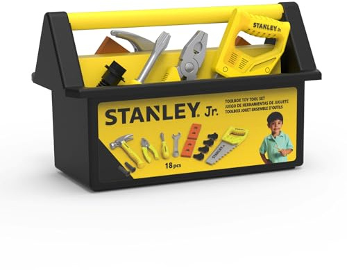 Kids Tool Box - 18-teiliges Spielzeug-Werkzeugset für Rollenspielspaß, offenes Werkzeugkasten-Design für fantasievolle Abenteuer für Kinder ab 3 Jahren