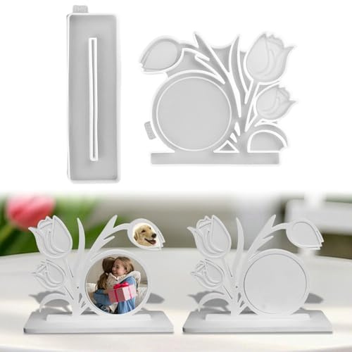 Silikonformen Gießformen Frühling, 3D Silikonform Blumen mit Tulpen Gießformen Silikon Frühling Tulpen Gipsformen zum Gießen Silikonform Frühling Giessform Silikon für Gips Kerzen (B)