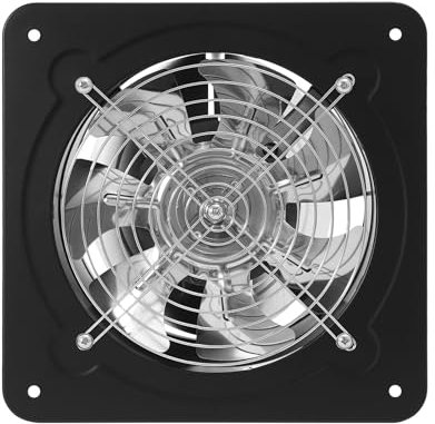 Akuoyiexemye 80W/100W Abluftventilator Badlüfter, 850/1260 m³/h Lüftungsventilator mit Vollautomatischen Ventil für Küche Badezimmer Garage Untergeschoss (8 zoll)