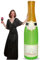 Inflatable Giant Champagne Bottle (180cm / 6ft) | Fun Party Decoration & Photo Prop | Wedding, Birthday, New Year, Event & Celebration Décor