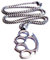 Stainless Steel Knuckle Duster Pendant Necklace, 4.6 cm x 3 cm, 60 cm Box Chain