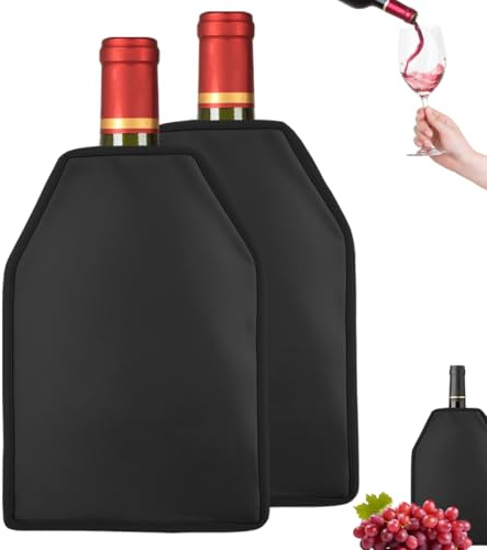Weinkühler Manschette, Kühlmanschette Wein, 2 Stück Flaschenkühler Manschette, Flaschenkühler für Unterwegs, Kühlmanschette für Flaschen, Weinflaschenkühler