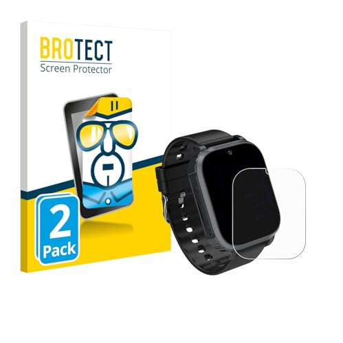 BROTECT Schutzfolie für Kesasohe 4G Kids Smartwatch | 2 Stück Transparenter Displayschutz Made in Germany Klare Displayschutz-Folie Clear Einfache Montage Case-Friendly