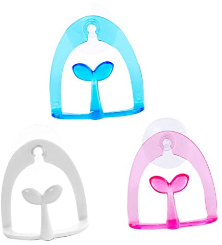 Mobestech 3pcs Sponge Holder Rack Suction Cup Storage Rack Scouring Pad Holder for Kitchen Bathroom Easy Install Random Color
