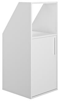 Vente-unique-Schrank unter Dachschräge mit 1 Tür & 1 Ablage - Weiß - ADEZIO