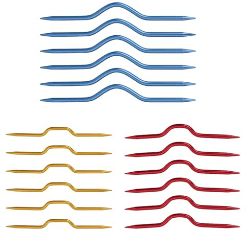 Cable Needles for Knitting - ShiningUU 18-Piece Set Colorful Aluminum Curved Needles for Sweater Knitting | Stitch Holders and Knitting Tools | Random Colors