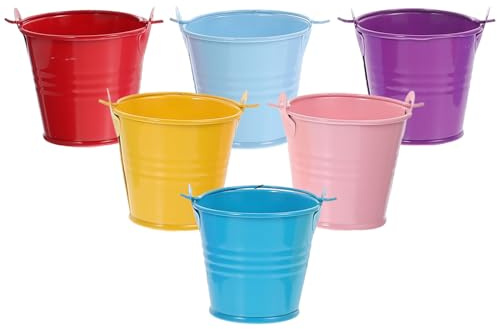 Anneome Cubos Pequeños de Hierro para 6 Piezas Cubos Metálicos de Hojalata Colores Pastel 56X56X4 CM Ideales para Fiestas Dulces y Decoración Infantil