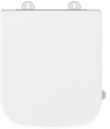 YEAUPE PRO White Square Soft Close Toilet Seat, Quick Release | Urea-Formaldehyde Universal Fit Loo Seat, Easy to Clean, Adjustable Hinges for Most Standard Bathroom Bowls, 42 x 36 x 4 cm