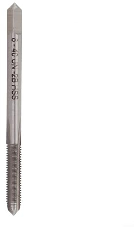 Taraud à main 8-40 UNC Classe 3 Taraud en acier rapide HSS 6542 avec cannelures droites pour travail du métal CNC, tige 3 mm, longueur totale 56 mm