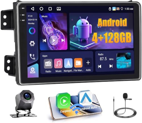 4+128GB 9'' Incell Autoradio per Suzuki Splash Ritz/Opel Agila 2004-2014 | Stereo per CarPlay/Android Auto Wireless Schermo Touch HD 9, Radio Auto Bluetooth/GPS Navi, WiFi, RDS, FM,SWC, Retrocamera