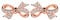 Infinite U Girl's 925 Sterling Silver Cubic Zirconia Butterfly Bow Stud Earrings, Rose Gold Plated