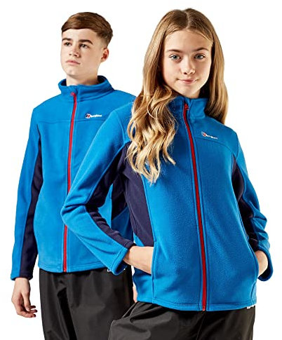 Berghaus Kid’s Tyndrum Full Zip Fleece with High Neck & 2 Hand Pockets, Warm, Soft & Comfortable Midlayer Jacket for Boys & Girls (UK, Age, 11 Years, 12 Years, Regular, Blue)