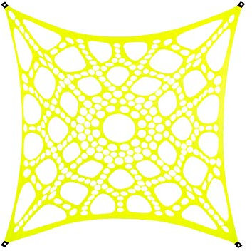 PSYWORK Schwarzlicht Segel Spandex Neon Spiderweb Gelb, 3x3m