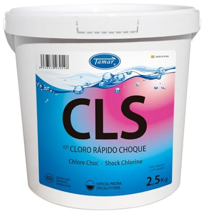 Tamar Cloro Choque Accion Rapida, recuperador Agua Piscina deteriorada, Alta solubilidad, granulado 2,5 kg