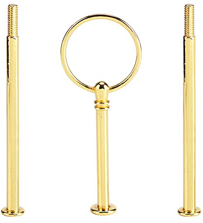Présentoir à Gâteau Multi Étages Support de Assiette à Gâteau Dessert Plats Service Poignée de Plateau à Cupcake pour Mariage Fête Soirée Anniversaire, Plateau Non Incluse(3-tiers Round Gold)