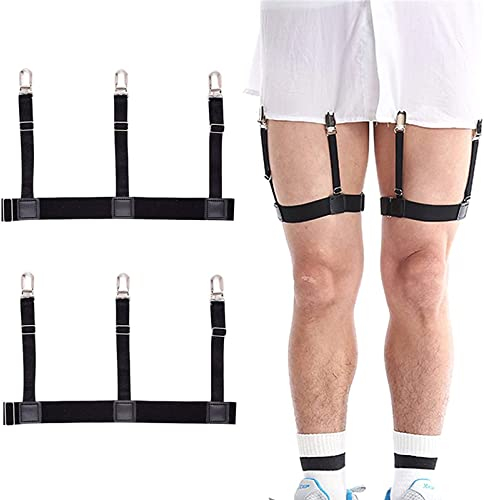 Hemdhalter Herren mit rutschfesten Clips,Shirt Stay Flexible und Elastische für Männer und Frauen, Adjustable Hemd-Halter (1 Paar)