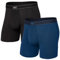 Saxx Men's Underwear Herrenunterwäsche - Daytripper Unterhosen für Männer - Boxershorts mit integrierter Ballpark Pouch TM Unterstützung – 2 Stück, Schwarz/Anthrazit Meliert, Klein
