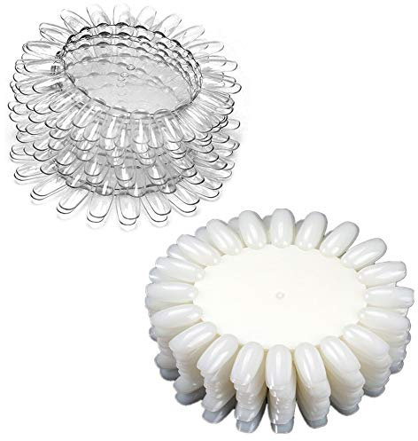 400 Tips Nail Polish Sticks Nail Art Tips Polish Nail Art Wheel Tool White Clear Tip for Display and Practise