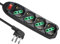 EXTRASTAR Multiprise avec coupe-circuits de protection 10 A, 4 places, prise Schuko bi-pas 2P+T, multiprises protégées, surge Arrest, noir câble 1,5