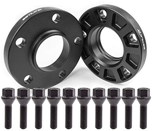 Estilo-R Spurverbreiterung mit ABE 20mm/Rad LK 120/5 ZBD 72,6 schwarz eloxiert mit Schrauben M12x1,5 Kegel 47mm