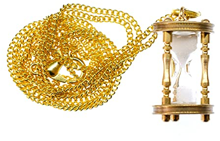 Miniblings Sanduhr Kette Halskette FUNKTIONIERT 60cm Uhr golden - Handmade Modeschmuck - Gliederkette vregoldet