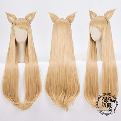 LOL KDA Kaisa Ahri Evelynn Akali Cosplay Wig Heat Resistant Synthetic Hair Wigs + Wig Cap Ahri