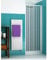 Porte de douche pliante en PVC pour niche, blanc, ouverture latérale, largeur 120 cm, hauteur 175 cm
