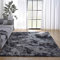 Calore Teppich Schlafzimmer Flauschig Teppich Wohnzimmer Shaggy Weich Modern Grau Teppich Schlafzimmer Kinderzimmer Deko Langflor Teppiche Groß rutschfest Plüsch-Teppiche (160 * 230 cm, Grau Schwarz)