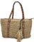 Encarni Sac à bandoulière pour femme Style plage 36 x 23 x 8 cm, Sable, G