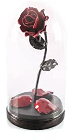 Forging Art Bcn® Rosa Eterna in Ferro Battuto La Bella e la Bestia - Regalo Festa della mamma, San Valentino, 6° anniversario di matrimonio, Nozze di Ferro (Rosso/Nero)
