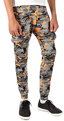 BEZLIT Kinder Jungen stylische Sport Trainings Freizeithose Orange Camouflage 134
