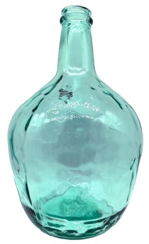 Tradineur - Bidon en verre sans bouchon - Damajuana - Bouteille lisse pour stocker l'eau, le vin, les spiritueux, les boissons, 30 x 19 cm, 4 litres