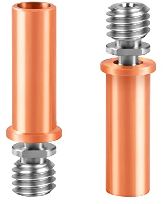 UniTak3D Bi-Metal Heatbreak All Metal Smooth TC4 Titanium Alloy Copper Plated Throat Nozzle Compatible with Anycubic I3 Mega S, I3 Mega,Mega X,Chiron, Vyper 3D-Druckern (2Stück)
