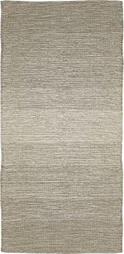 andiamo Teppich Läufer waschbar, Baumwolle, flach, einfarbig, umgekettelt, Naturteppich für Wohnzimmer und Schlafzimmer, Farbe:Greige, Größe:120 x 170 cm, 702966