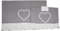 Russo Tessuti Set Coordinato Copriforno Cuore Stampato Coprifornello 5 Fuochi Balza Bonheur -Grigio-Forno+fornello