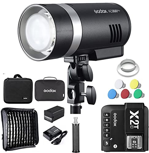 Godox Ad300 Pro 300W Flash Mit 60 cm Softbox Und Godox X2T-C-Trigger 2,4 G 1/8000S HSS 320 Vollkraft 12W Bio-Farbmodellierung Led Für Kameras Canon Nikon Sony Fuji Usw.
