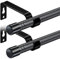 Harrms 2pcs Curtain Poles for Eyelet Curtains Matt Black, 16mm Voile Curtain Pole 76-198cm, Window Curtain Rod Metal Extendable with Adjustable Brackets for Bedroom, Living Room