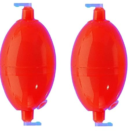 blntackle76 Set 2 Wasserkugeln rot, gelb, klar oval 8,15, & 30 Gramm, Blase wasserkugel Ei + gratis Petri Aufkleber (rot 2 x 8 Gramm)