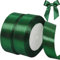 qingmeng Satinband Grün, 44m Geschenkband Grün Breit, 20mm Schleifenband Grün, Geschenkband Hochzeit Stoff, Rotenes Geschenk Band Geschenkbänder für Taufe Geburtstag Deko Geschenkverpackung