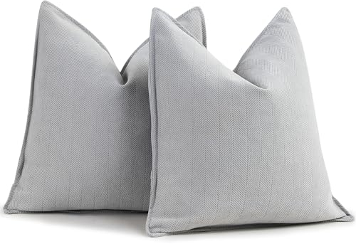 ZWJD Hell Grau Kissenbezug 45x45 2er Set Chenille Kissenbezüge Sofakissen Kissenhüllen mit elegantem Design, weiche und luxuriöse dekorative Dekokissen für Couch, Bett und Heimdekoration