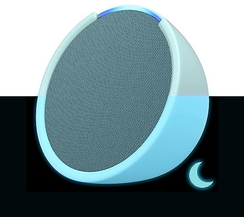 Echo Pop | Full sound compact Wi-Fi and Bluetooth smart speaker with Alexa | Midnight Teal and a Made For Amazon Sleeve for Echo Pop (2023 release), Glow-in-the-dark