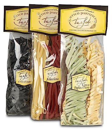 Zerres Gourmet, Pasta Geschenkset Colori, Probierpaket, aromatisierte Nudeln, aus Italien, 1000 g