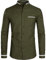 PARKLEES Mens Hipster Design Grandad Collar Oxford Shirt Slim Fit Long Sleeve Casual Button Down Dress Shirts with Pocket EU-PZ113 Army Green Medium