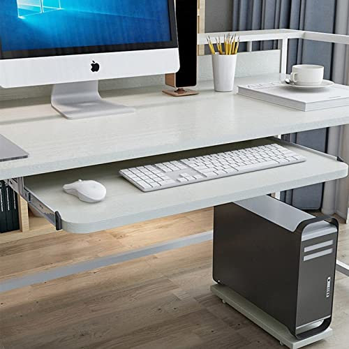 Cajón para Teclado de 54 cm/60 cm/70 cm - Muebles Accesorios de Escritorio - Estante de Madera Ajustable Debajo del Escritorio - Plataforma Bandeja de Teclado