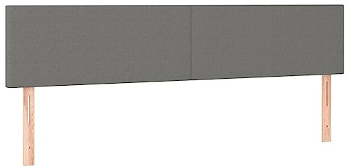 vidaXL Kopfteil, Bettkopfteil mit Holzbeinen, Höhenverstellbar Polsterkopfteil für Bett, Betthaupt Bettzubehör Schlafzimmer, Dunkelgrau 160x5x78/88 cm Stoff