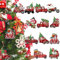 24Pcs Christmas Truck Wooden Hanging Ornaments, Red Truck Wooden Hanging Decor for Christmas Tree Decorations with Bead Twine, Wood Hanging Craft for Xmas Decor Home Party Supplies