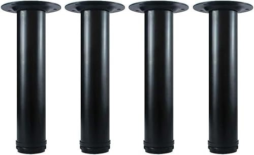 QLLY Möbelfüße Verstellbar Schwarz 25.4cm, 4er Set Füße für Möbel, 50mm Ersatzbein für Sofa Couch Stuhl Ottomane Kabine (25.4cm, Schwarz)