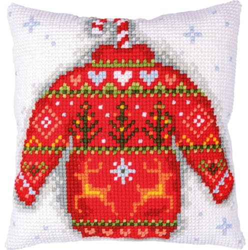 Vervaco Kit Coussin au Point de Croix Pull de Noël