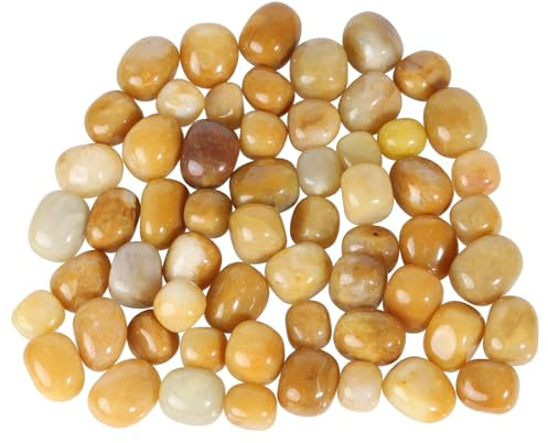 dssmboom 1Pound Natural Tumbled Crystal Stone for Vase Fillers, Decorative Stones for Home Office, Yellow Jade | 1 lb Natural Crystal Stone for Home Office Garden Decoration Decorative Rocks Stones Fillers for Indoor Plants
